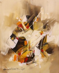 Mashkoor Raza, 24 x 30 Inch, Oil on Canvas, Abstract Painting, AC-MR-697